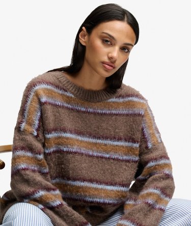 Slouchy Gestreepte Gebreide Trui Relaxed Pasvorm Image 2