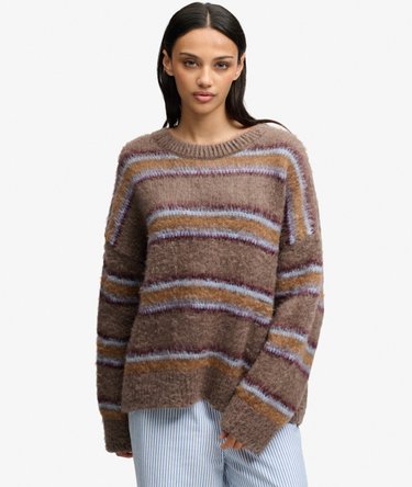 Slouchy Gestreepte Gebreide Trui Relaxed Pasvorm Image 1