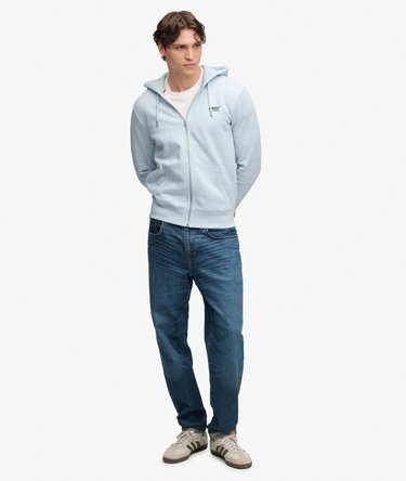 Essential Logo Half Brushed Zip Hoodie Image 3