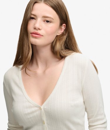 Athletic Essential Pointelle Cardigan Image 4