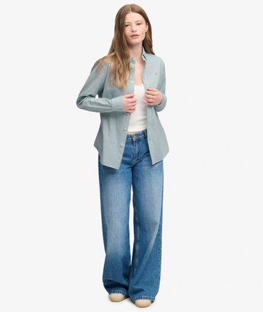 Slim Oxford Button Down Long Sleeve Shirt Image 3