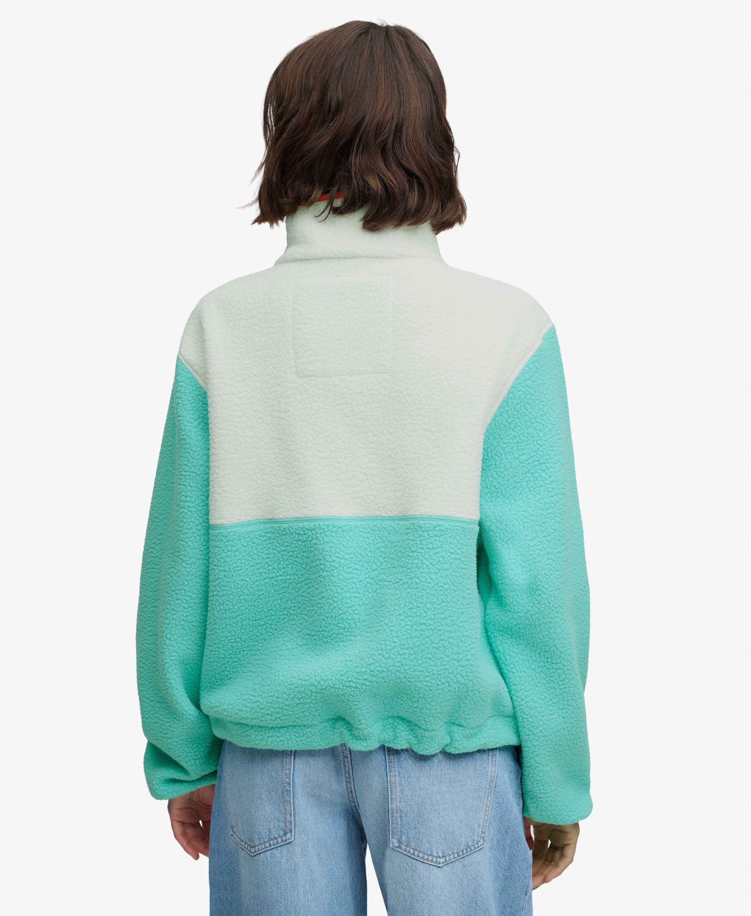 womens Colour Block Fleece Pullover in RICH TURQUOISE | Superdry CA-EN