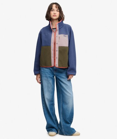 Colour Block Fleece Jacket Image 3
