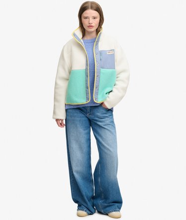 Colour Block Fleece Jacket Image 3