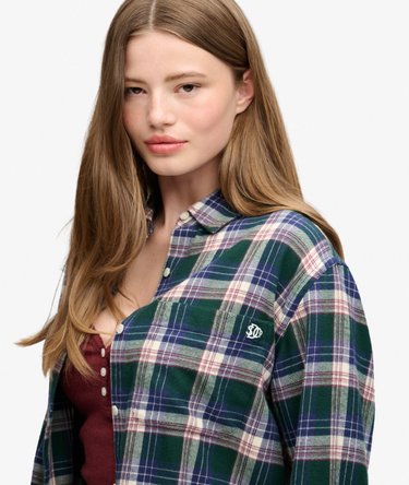 Check Flannel Boyfriend Shirt Image 4