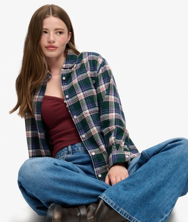 Check Flannel Boyfriend Shirt Image 2
