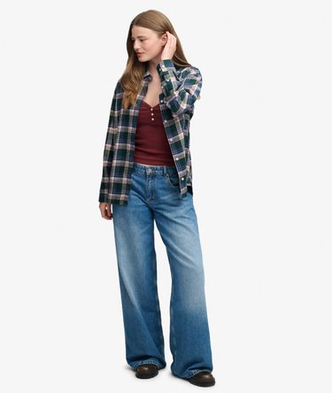 Check Flannel Boyfriend Shirt Image 3
