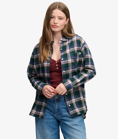 Check Flannel Boyfriend Shirt Image 1