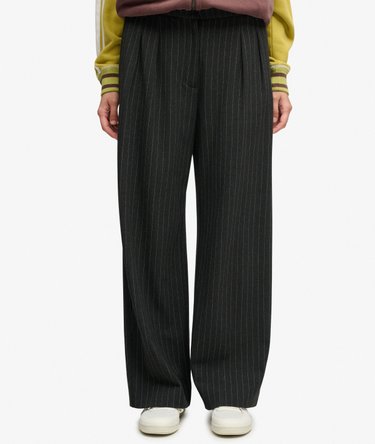 Mid Rise Pinstripe Trousers Image 3