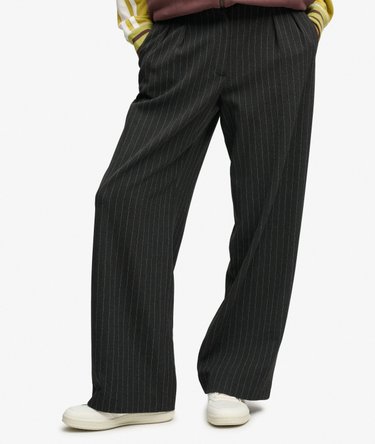 Mid Rise Pinstripe Trousers Image 2