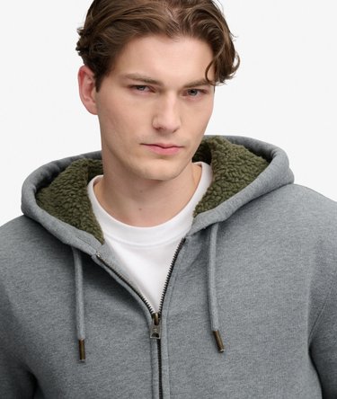 Borg Lined Zip Hoodie Image 4