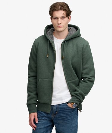 Borg Lined Zip Hoodie Image 2