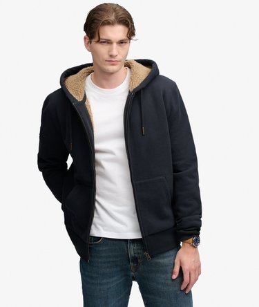 Sweat &agrave; capuche zipp&eacute; doubl&eacute; en Borg Image 1