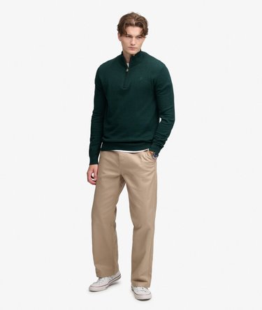 Essential Lightweight Wool Blend Half Zip Jumper Image 3
