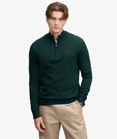 Essential Lightweight Wool Blend Half Zip Jumper Image 1