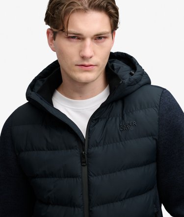 Gesteppte Hybrid-Strickjacke mit Kapuze Image 4