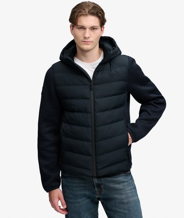 Gesteppte Hybrid-Strickjacke mit Kapuze Image 5