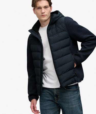 Gesteppte Hybrid-Strickjacke mit Kapuze Image 2
