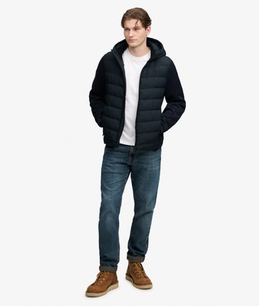 Gesteppte Hybrid-Strickjacke mit Kapuze Image 3