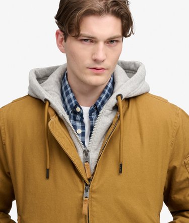 Hooded Canvas MA1 Bomber Jacket Image 4