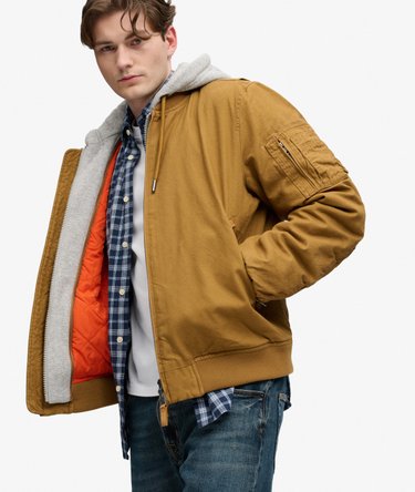 Hooded Canvas MA1 Bomber Jacket Image 2