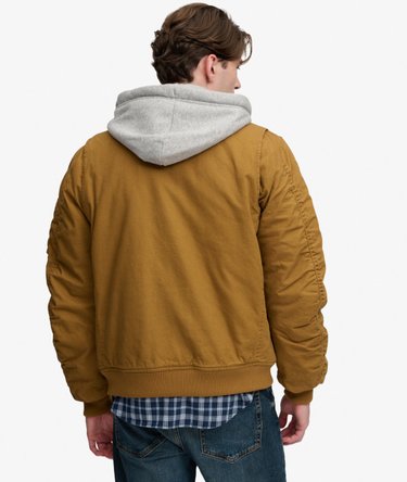 Hooded Canvas MA1 Bomber Jacket Image 5