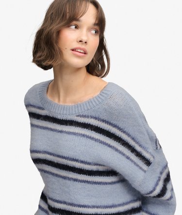 Slouchy Gestreepte Gebreide Trui Relaxed Pasvorm Image 2