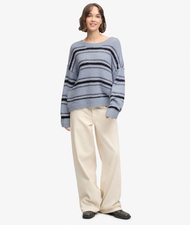 Slouchy Gestreepte Gebreide Trui Relaxed Pasvorm Image 3