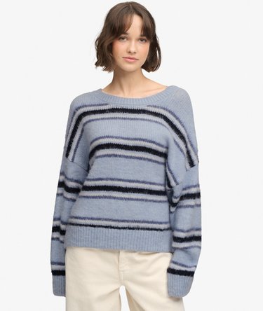 Slouchy Gestreepte Gebreide Trui Relaxed Pasvorm Image 1