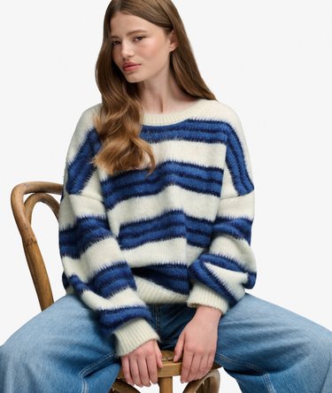 Slouchy Brushed Stripe Knit Jumper Image 2