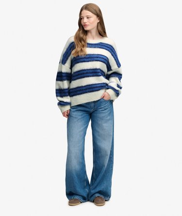 Slouchy Brushed Stripe Knit Jumper Image 3