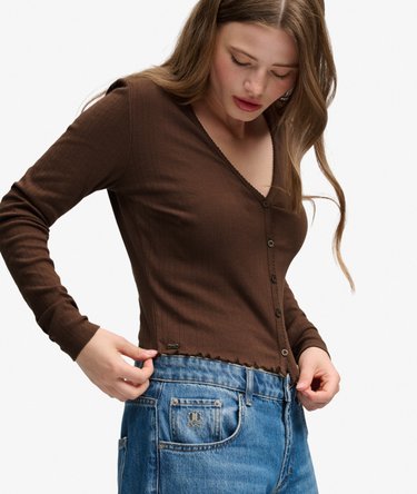 Athletic Essential Pointelle Cardigan Image 2