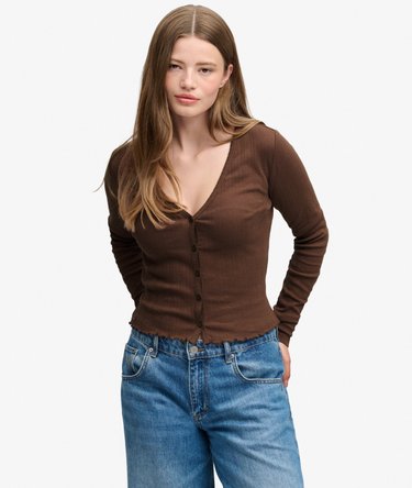 Athletic Essential Pointelle Cardigan Image 1