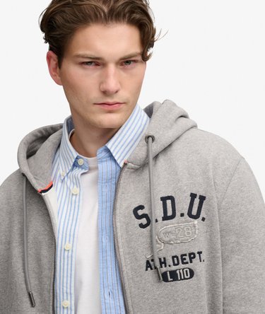 Applique Relaxed Zip Hoodie Image 4