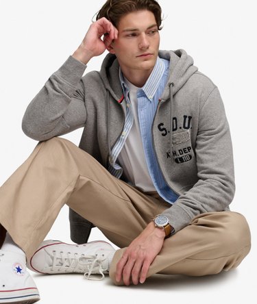 Applique Relaxed Zip Hoodie Image 2