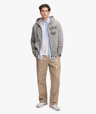 Applique Relaxed Zip Hoodie Image 3
