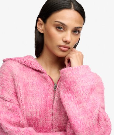 Chunky Twist Zip Through Knitted Cardigan Image 4