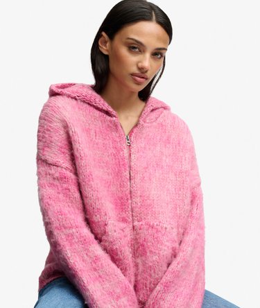 Chunky Twist Zip Through Knitted Cardigan Image 2