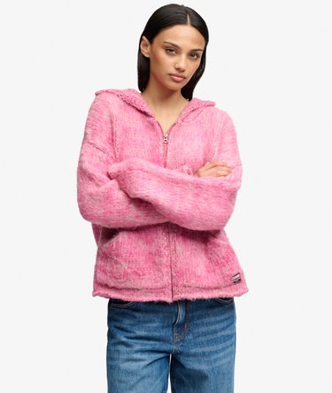 Chunky Twist Zip Through Knitted Cardigan Image 1