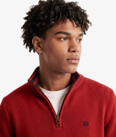 Pull Maille Demi-Zip Coupe Ajust&eacute;e Image 4