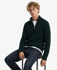 Preppy Cable Half Zip-genser Slim Passform