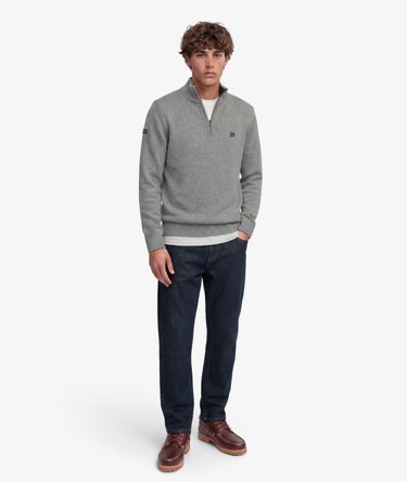 Cotton Half Zip Knit Jumper Image 3