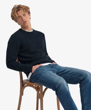 Cotton Cable Knit Crew Jumper