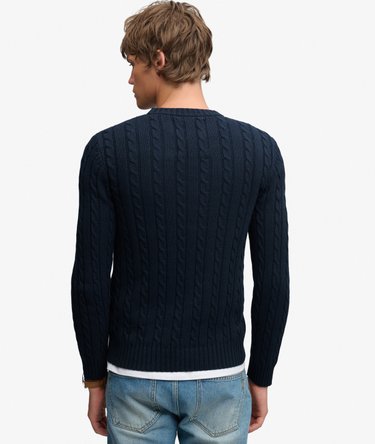 Cotton Cable Knit Crew Jumper Image 5