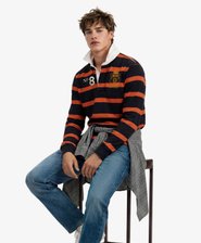Double Emblem Stripe Rugby Top