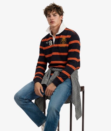Double Emblem Stripe Rugby Top Image 2