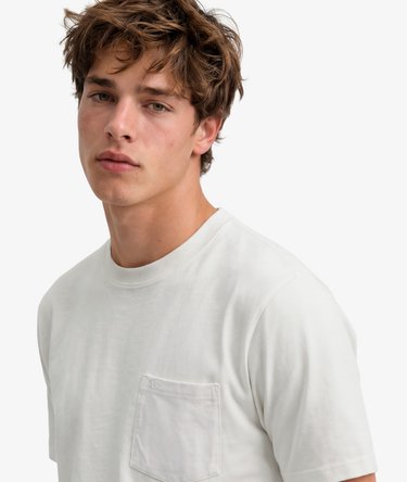 Classic Cotton Linen Pocket T-Shirt Image 4