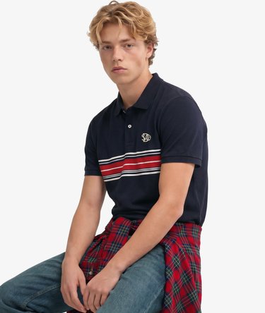 Vintage Stripe Jersey Polo Shirt Image 1