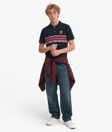 Vintage Stripe Jersey Polo Shirt Image 3