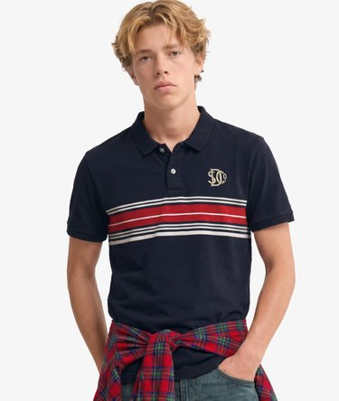 Vintage Stripe Jersey Polo Shirt Image 2